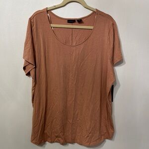 Tahari Relaxed Short Sleeve Scoop Neck Tee NWT
